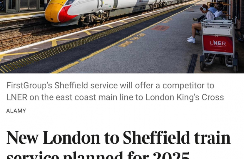 New London to Sheffield train 