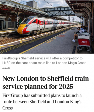 New London to Sheffield train 